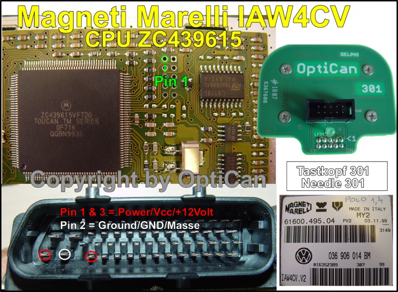 Magneti Marelli IAW 4CV (Volkswagen) pinout diagram 2